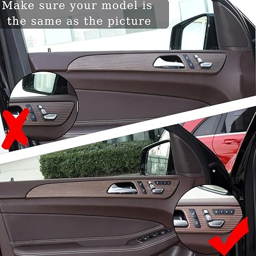 Miniatura 4 de Plástico ABS de grano de madera de roble para Mercedes Benz ML GLE W166 GL GLS X166 2012-2019 Manija de puerta interior de automóvil Accesorios