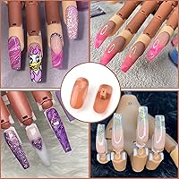 Vista 6 de MEKK 200 puntas de uñas postizas de repuesto para la práctica de uñas, puntas de uñas de repuesto para la práctica de la mano y arte de uñas