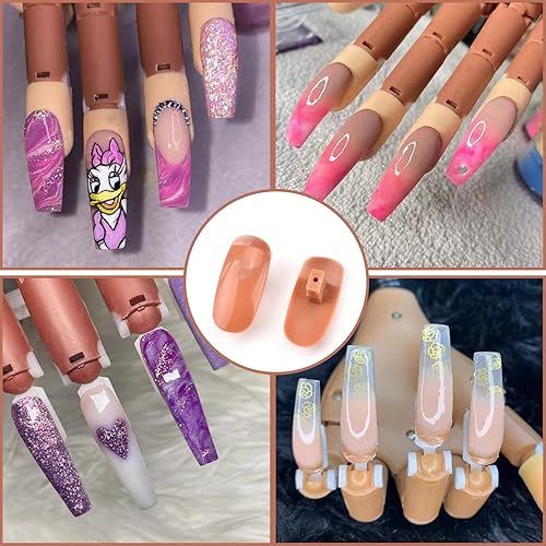 Miniatura 6 de MEKK 200 puntas de uñas postizas de repuesto para la práctica de uñas, puntas de uñas de repuesto para la práctica de la mano y arte de uñas de