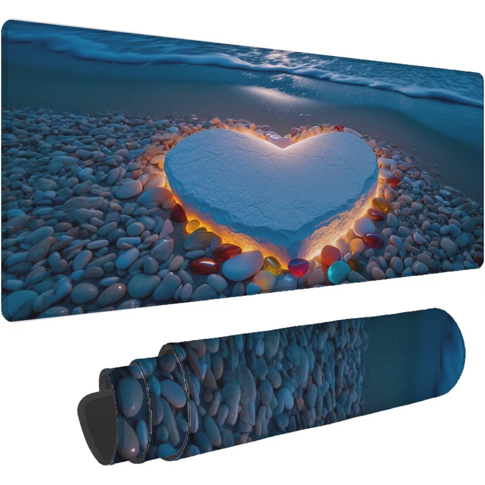 Podkładka pod mysz XXL 1200 x 600 mm w kolorze pomarańczowym granatowa podkładka pod mysz biurową podkładka pod mysz do gier antypoślizgowa gumowa podstawa zszyte krawędzie akcesoria biurowe do gier