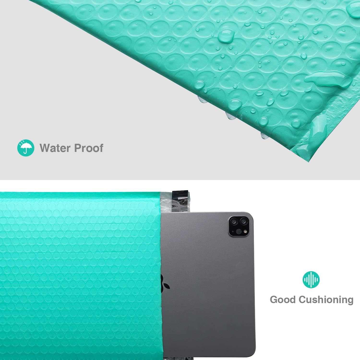 GSSUSA Teal Poly Bubble Mailers 8.5x12 Self-Seal Packaging Bags, Small Business Supplies, Padded Envelopes, Bubble Envelopes, Mailing Bags, Packaging for Small Business, Teal Bubble Mailer, 25 Pack : Office Products