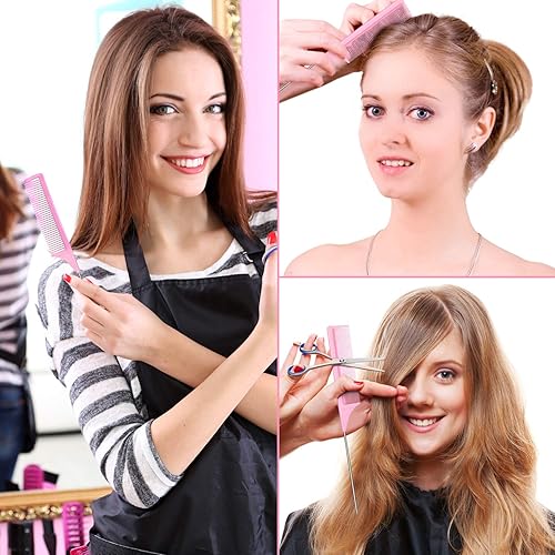 Miniatura 3 de Paquete de 3 peines cola de ratón de acero inoxidable y fibra de carbono resistente al calor