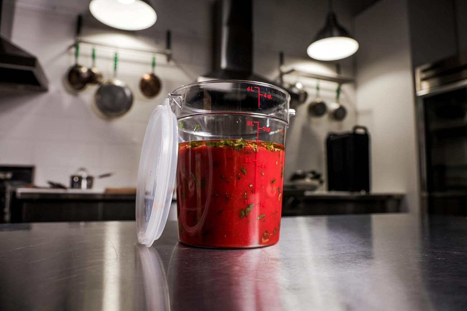 Cambro Food Storage Container with Lid (2 Pack) - Round Series - 4 QT (Quart) - Commercial Grade for Food Prep (Clear) - Image 3