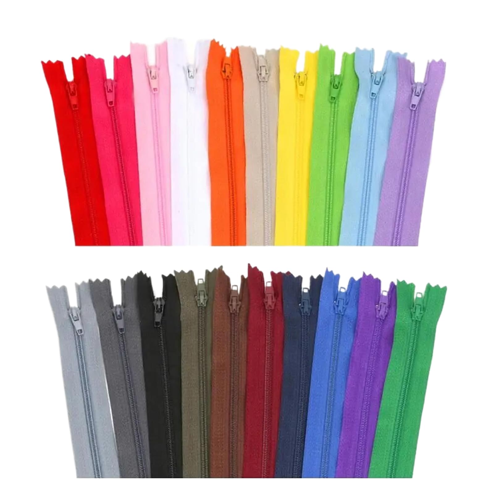 Cremallera,Cremallera metálica, 10 Piezas/Paquete de 20 cm de Longitud, Cremalleras de Nailon en Espiral for Costura de Prendas a Medida, Accesorios de Bricolaje for Manualidades, 20 cm