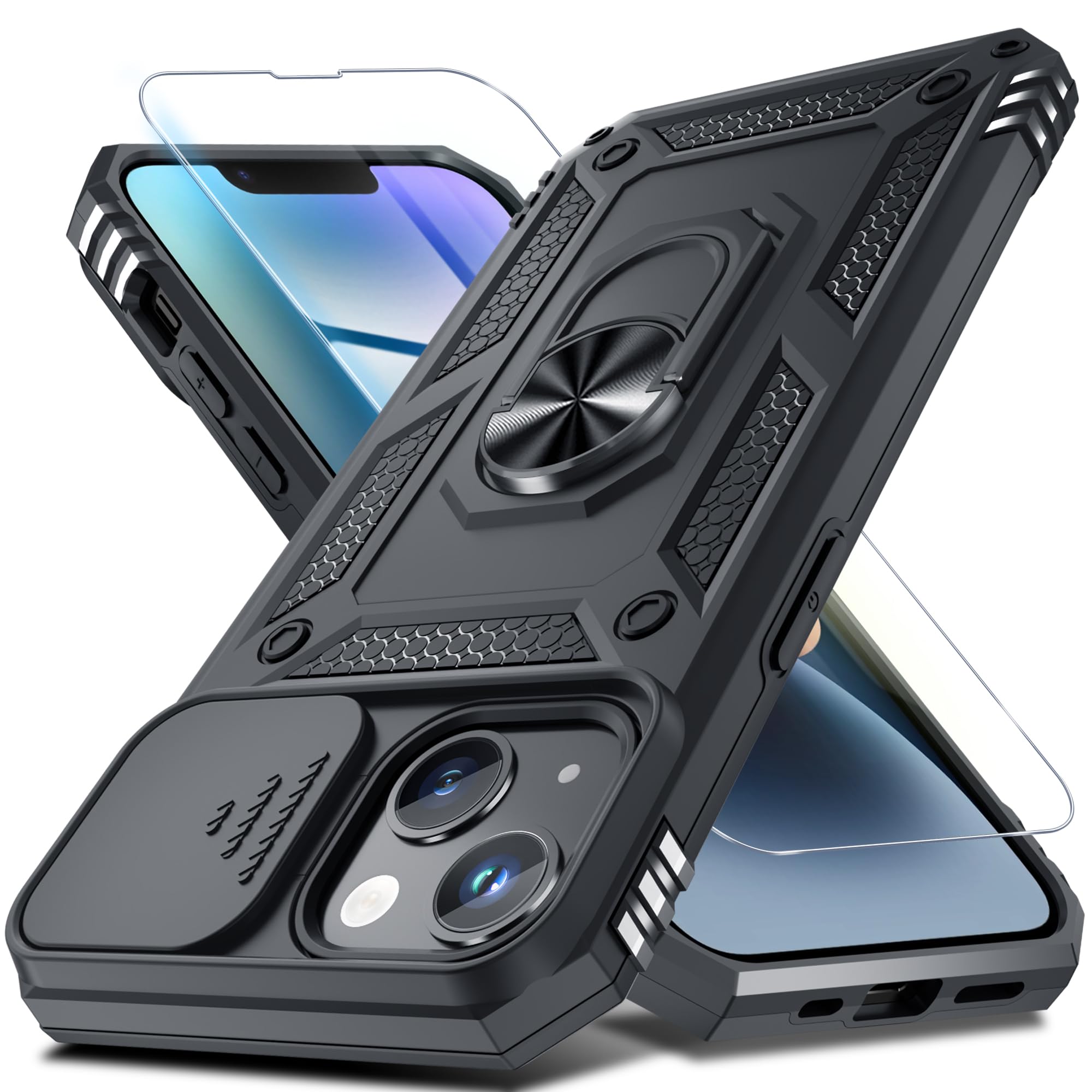 Amazon.com: for iPhone 14/iPhone 13 Phone Case Built in Slide