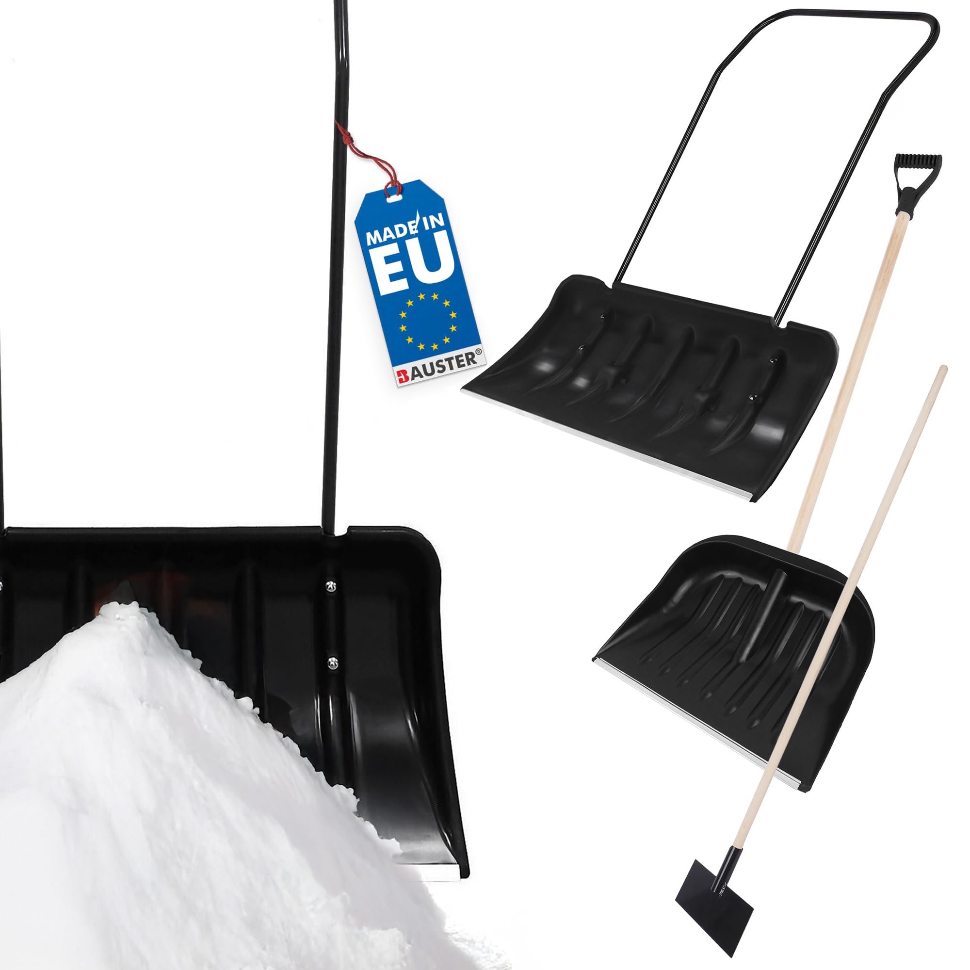3-teilige Winter-Set bietet die perfekte Lösung für umfassende Schneeräumung und Eisentfernung Robusten Schneeschieber, Schneeschaufel und praktischen Eiskratzer für hartnäckige Eisflächen