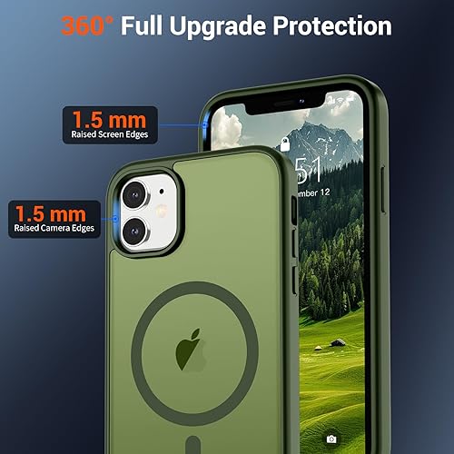 Miniatura 1206 de SUPFINE Funda magnética para iPhone 11 (compatible con MagSafe) (protección contra caídas de grado militar), translúcida mate a prueba de golpes