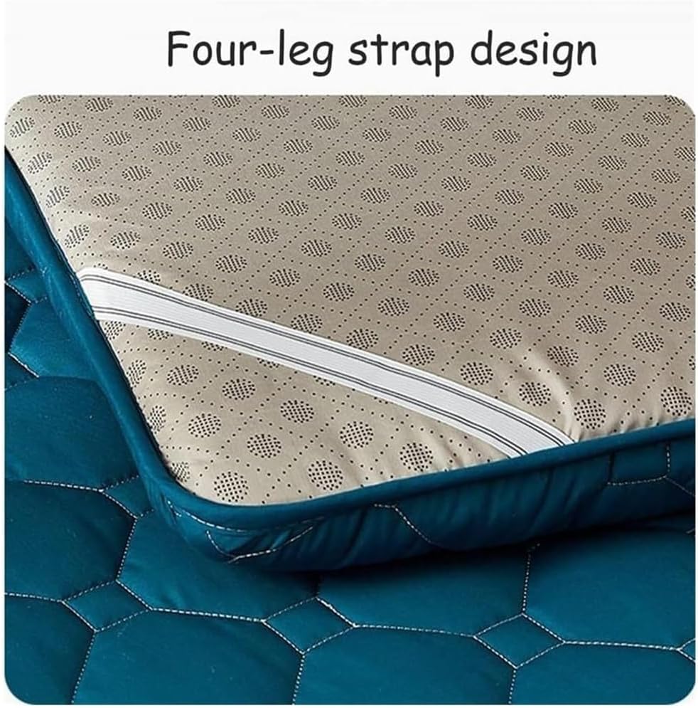 Japanese Futon Mattress - Foldable & Portable Tatami Sleeping Pad, Roll Up Dormitory Mattress for Boys & Girls, Green 1.8x2.0m, Ideal Floor Lounger Bed