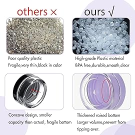 ZEJIA 3 Gram Sample Containers with Lids,75Pack Tiny Sample Jars with Labels, Mini Plastic Cosmetic Containers for Beauty Products, Lip Balms, Lotion, Powder (Purple Lids)