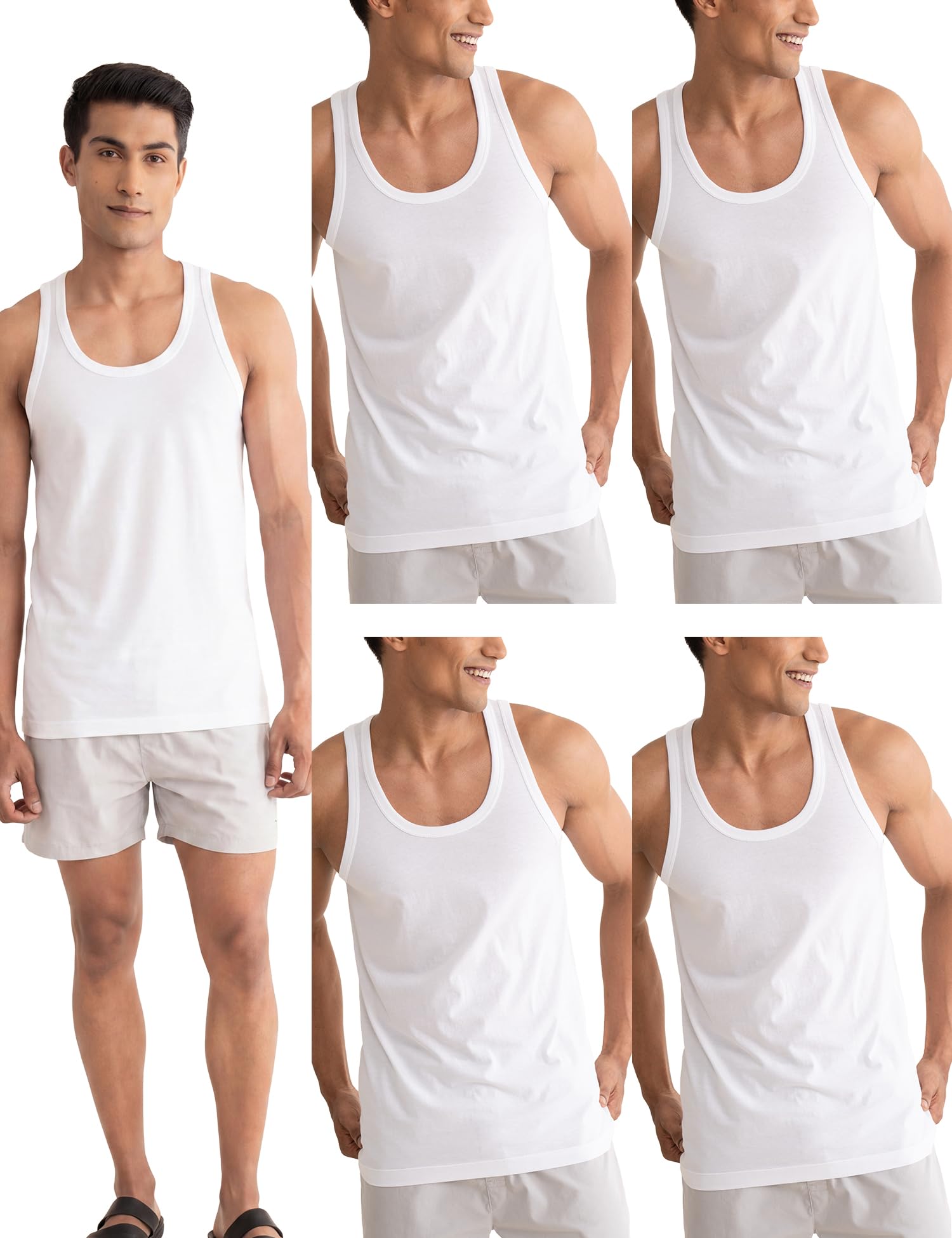damensch Neo-Cotton, Anti-Bacterial, Round Neck, Shape Retaining Vest, 100% Cotton Banyan for Men, Buttery Soft Inner Baniyan-picture-18