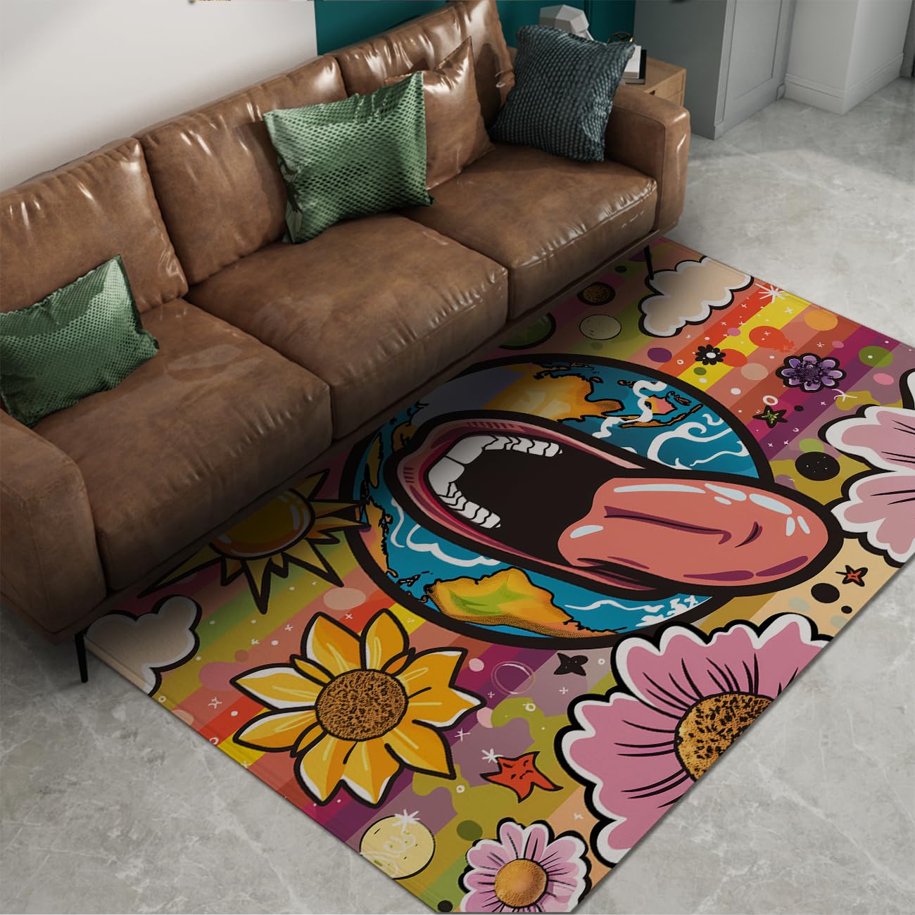 Tapis bohème non déchus 90x150 cm avec finitions haute densité