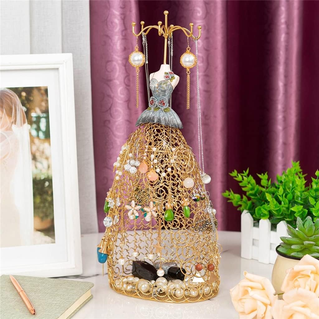 Jewellery Display Stand Dress Shape Freestanding Wire Frame Dress Vintage