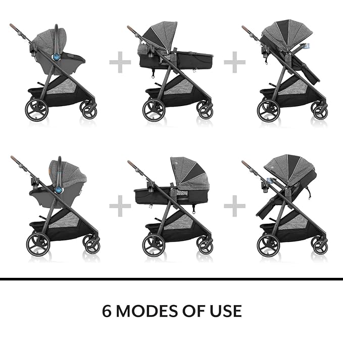 Sistema de viaje Evenflo Shyft Intuiti+ con silla giratoria miniatura 6