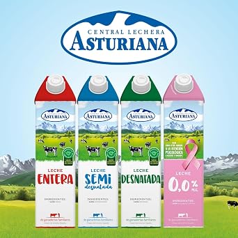 Central Lechera Asturiana Whole Milk UHT Brik Pack 6x1L
