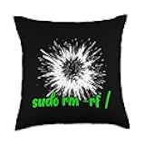 Linux - Funny Linux Command Sudo RM RF for Men Women Linux U Throw Pillow