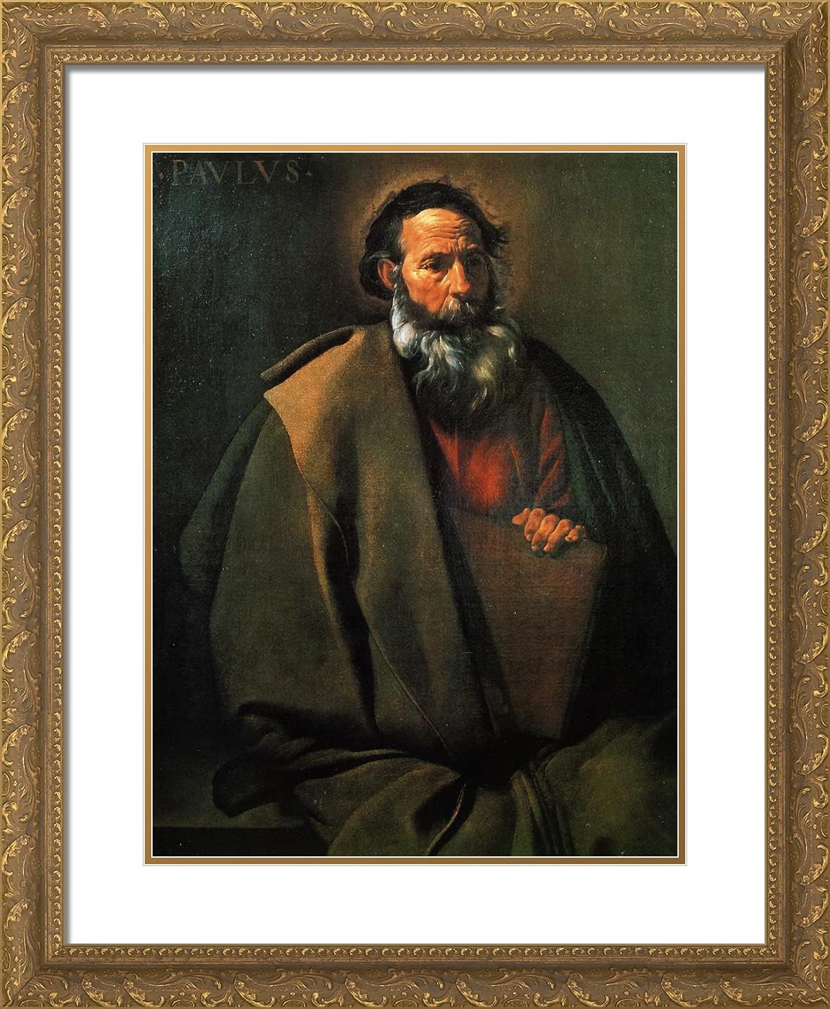 ArtDirect Velazquez, Diego 20x24 Gold Ornate Framed Art Print with Double Matting Titled: Saint Paul