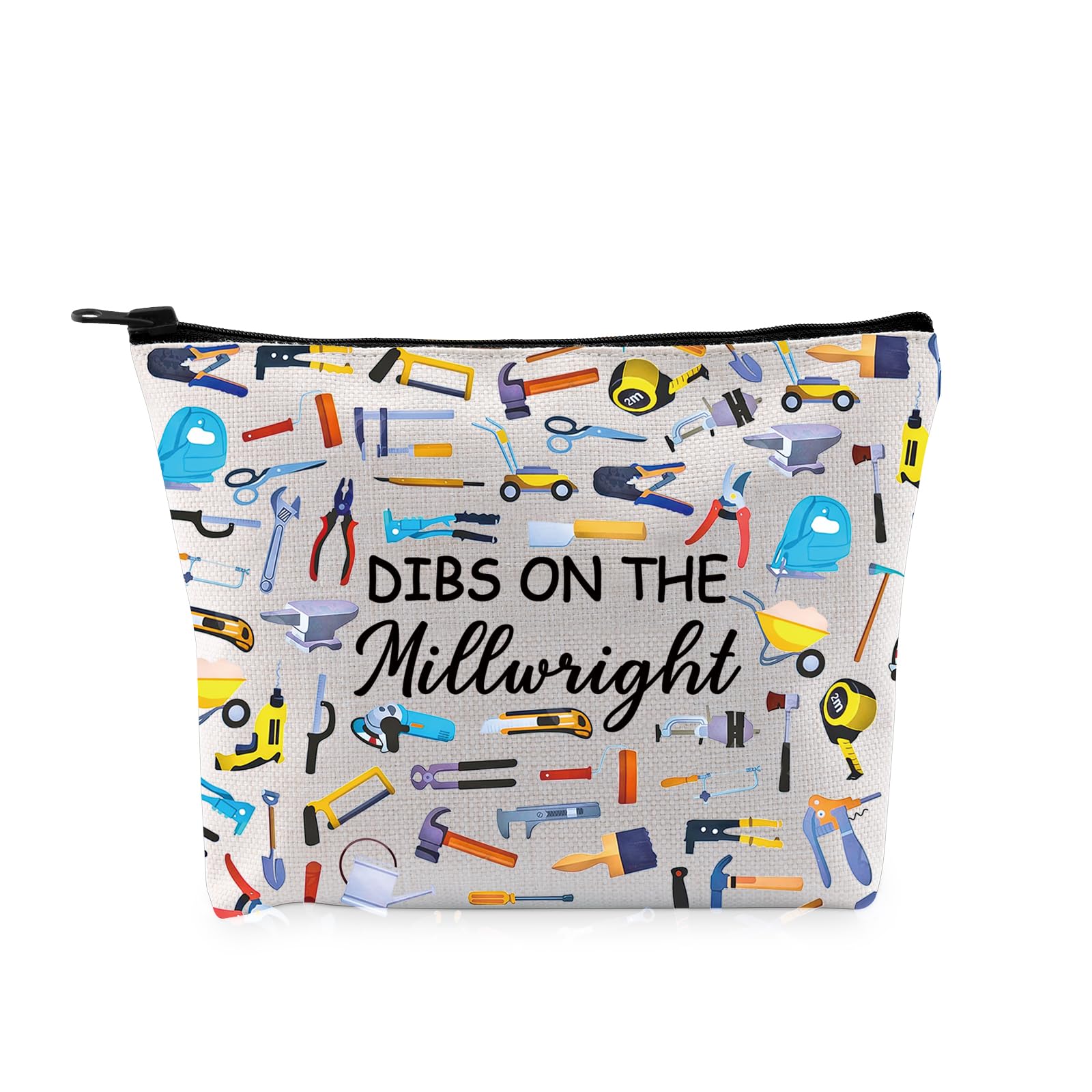 PYOUL Millwright Theme Gift Dibs On The Millwright Makeup Millwright Wife Girlfriend Cosmetic Bag Engineer Merch (On The Millwright Bag)