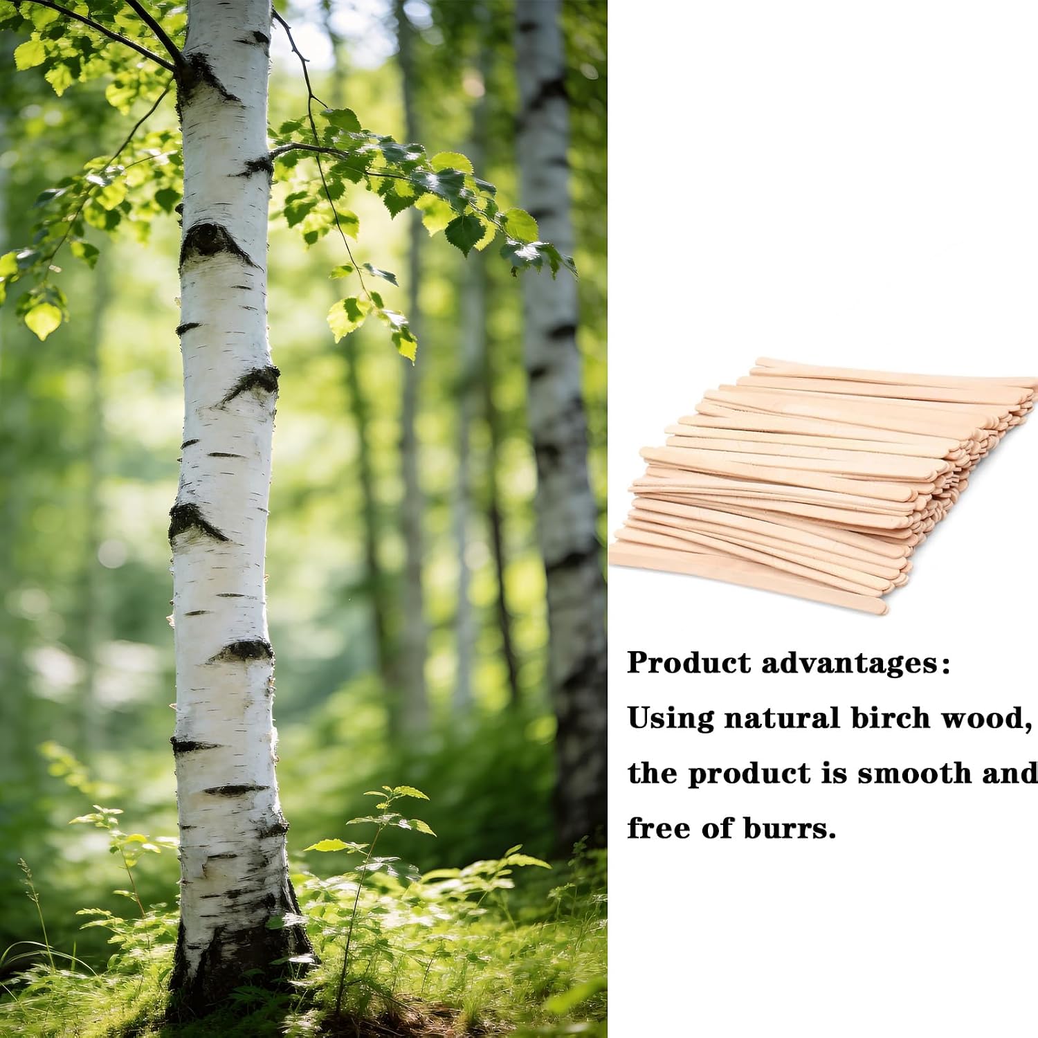 150pcs Disposable Birch Wood Beverage Stirrers 7.5 Inch image 3