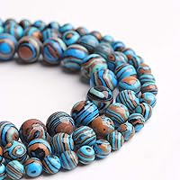 Vista 25 de Cuentas de piedra natural de 6 mm de lava negra pulidas y redondas, cuentas lisas de piedra preciosa para hacer joyas 15 pulgadas (lava negra, 6 mm)