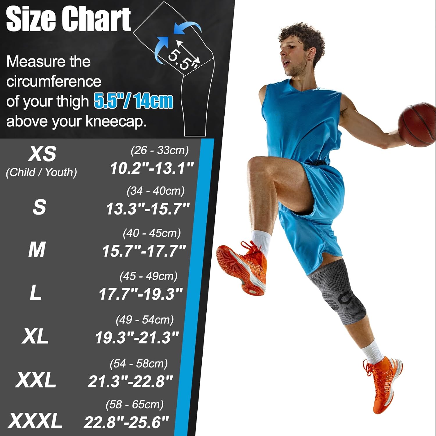 NEENCA Professional Knee Brace for Pain Relief, Medical Knee Compression Sleeve, Knee Support with Horizontal Knit Tech for Meniscus Tear, ACL, Arthritis, Joint Pain, Runner, Workout - Image 6