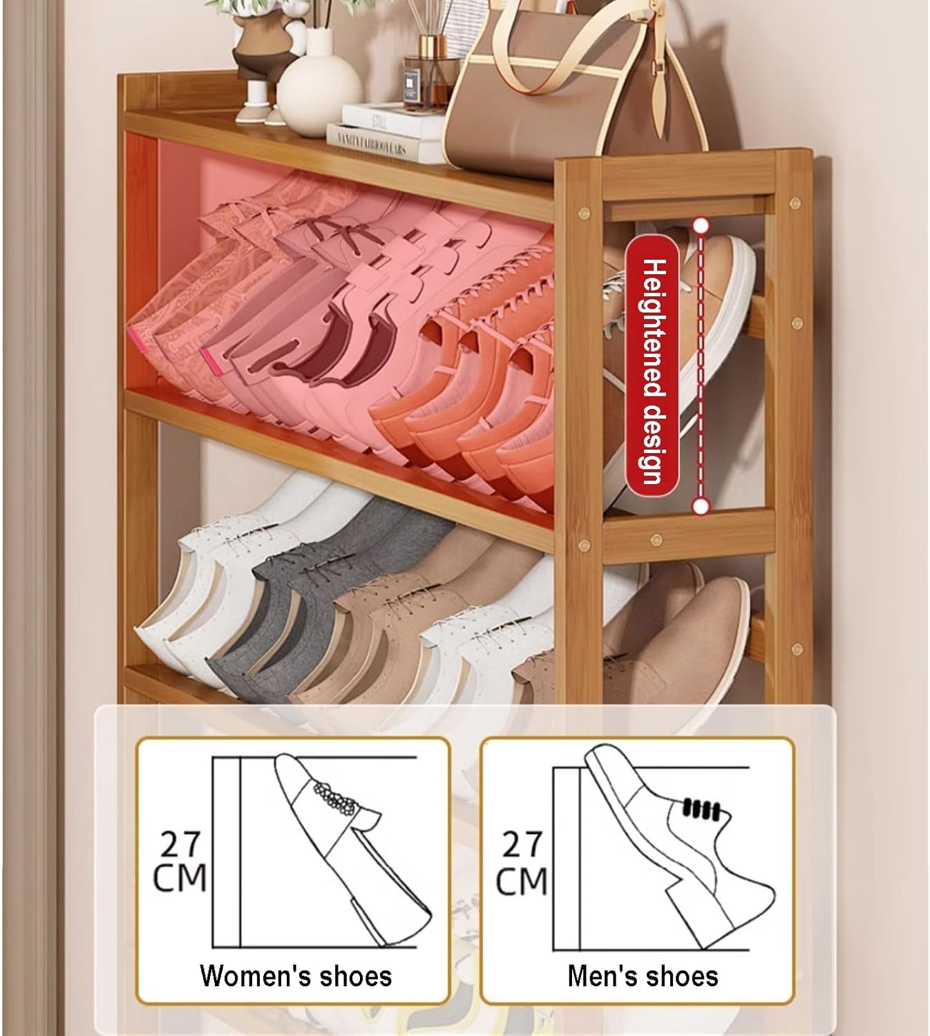 6 Tier Slim Bamboo Shoe Rack Space Saving nizer for 25 Pairs of Shoes Perfect for Entryway Hallway or Bedroom Stylish Behind the Door Storage Solution