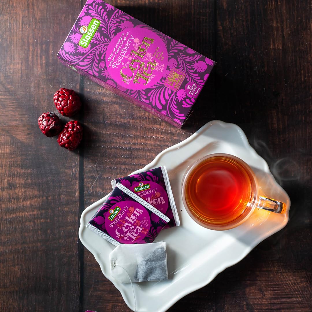 The Infinity Box Ceylon Raspberry Tea | 25 Tea Bags (1.5g Each) | Imported from Sri Lanka | Naturally Caffeine-Free, Fruity & Aromatic | Rich in Antioxidants | Enjoy Hot or Iced - Image 5 thumbnail