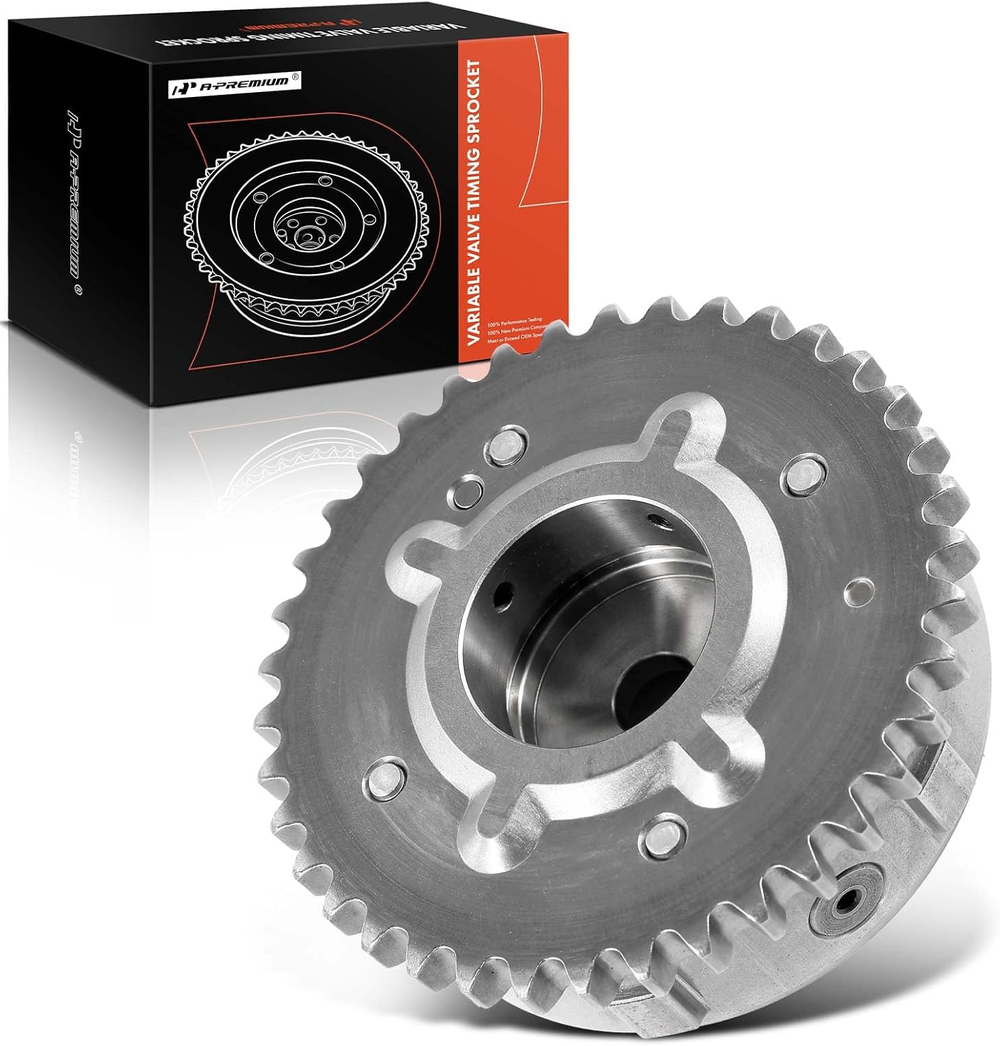 A-Premium Engine VVT Sprocket Gear Adjuster- Intake Variable Valve Timing Camshaft Adjuster Compatible with Mazda 3 2004-2007, 5 2006-2007, 6 2003-2007, L4 2.3L, DOHC Naturally Aspirated, 38 Teeth