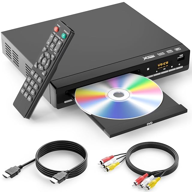 DVD Players for TV with HDMI Plays All Regions and Formats CD Player for Home Support 1080P Video