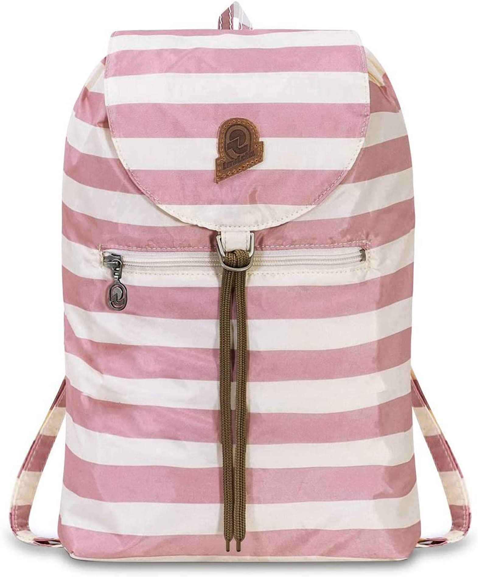 InvictaBackpack, VINTAGE HERITAGE; Minisac Drawstring Backpack, Casual Daypack, Unisex, One Size 8 LT, For Day Trips & Free Time, with Hip-Belt, packable, Italian Design, bicolor rosa/white