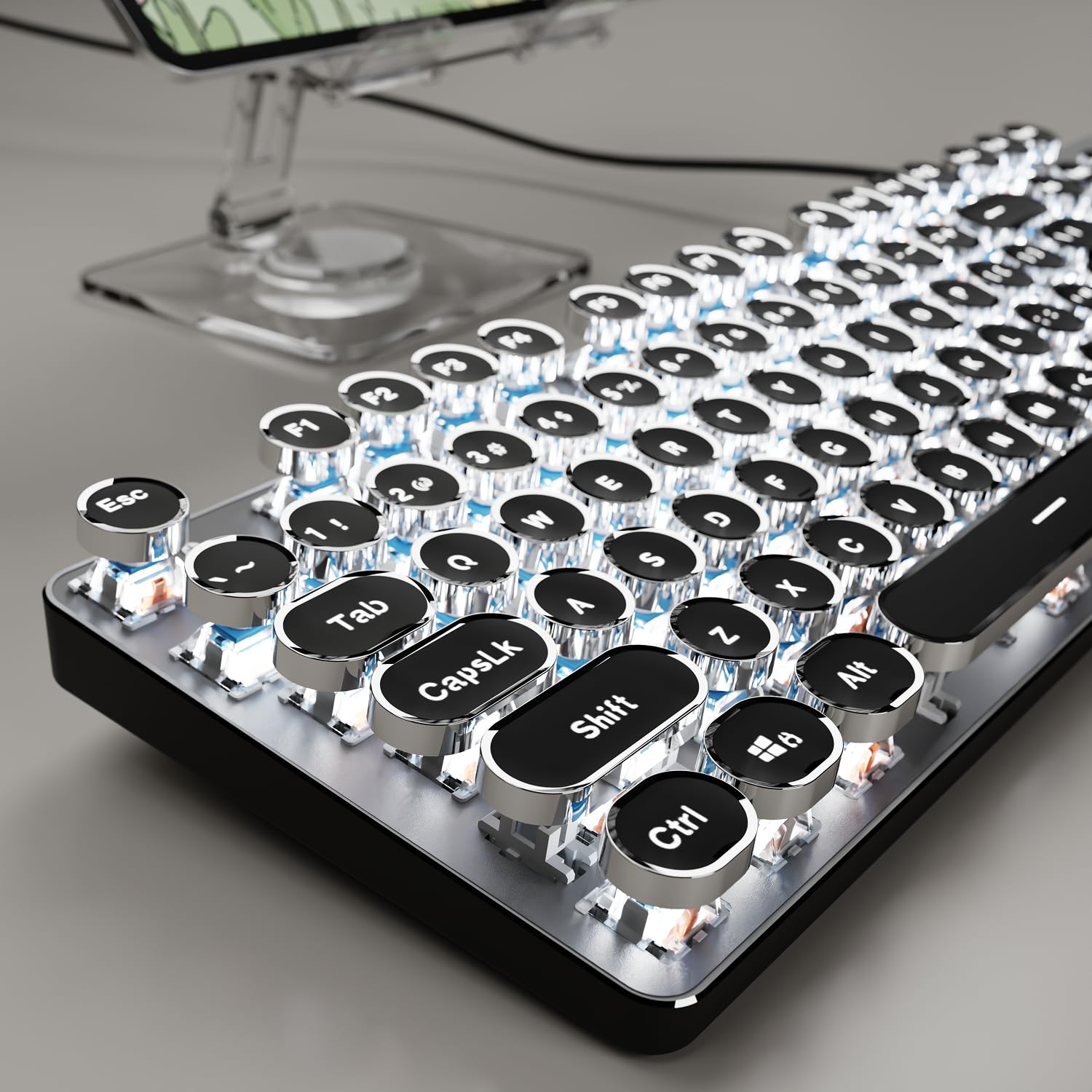 タイプライターキーボード　白 Amazon | ZDawnn レトロパンクタイプライタースタイルの