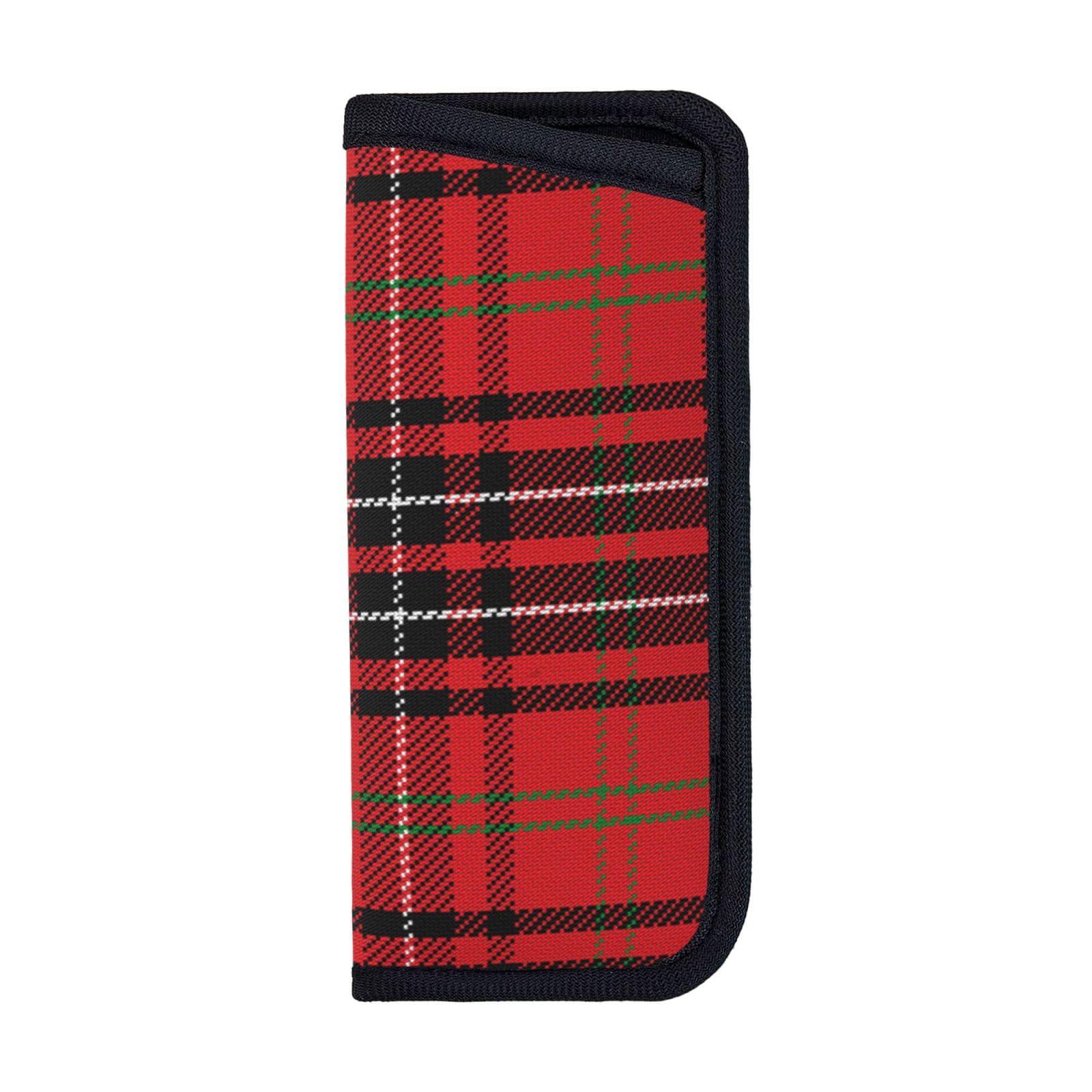 EgoMed Glasses Case,Anti-Scratch Spectacles Sleeve Portable Eyewear Case Sunglasses Case, Scottish Tartan Red Beauty