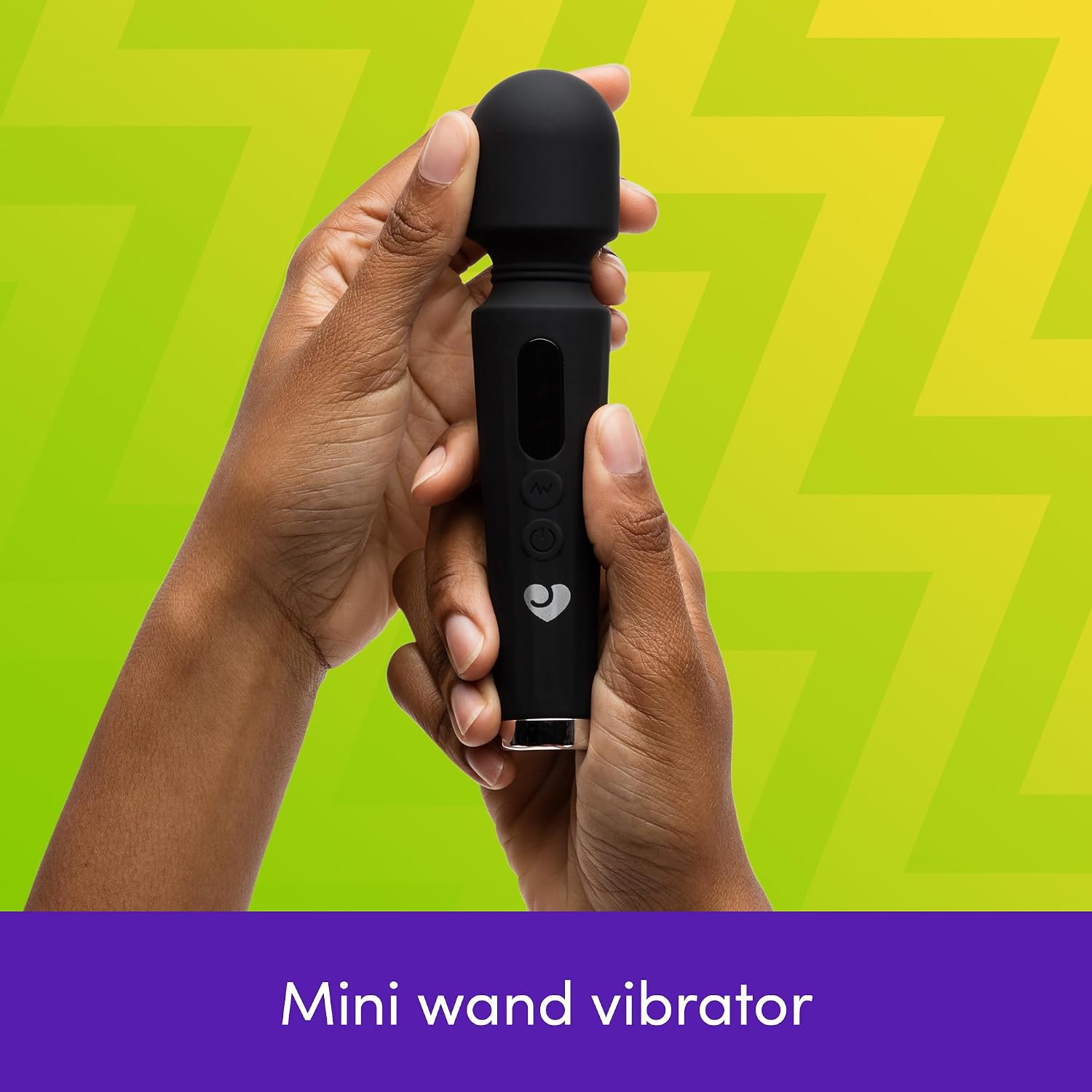 Lovehoney Power Play Wand Vibrator | Silicone Mini Vibrator Wand | 7 Powerful Vibrating Modes Adult Toy for Women | Discreet Personal Massager for Clitoral & Body Massage | Couples Sex Toys | Black