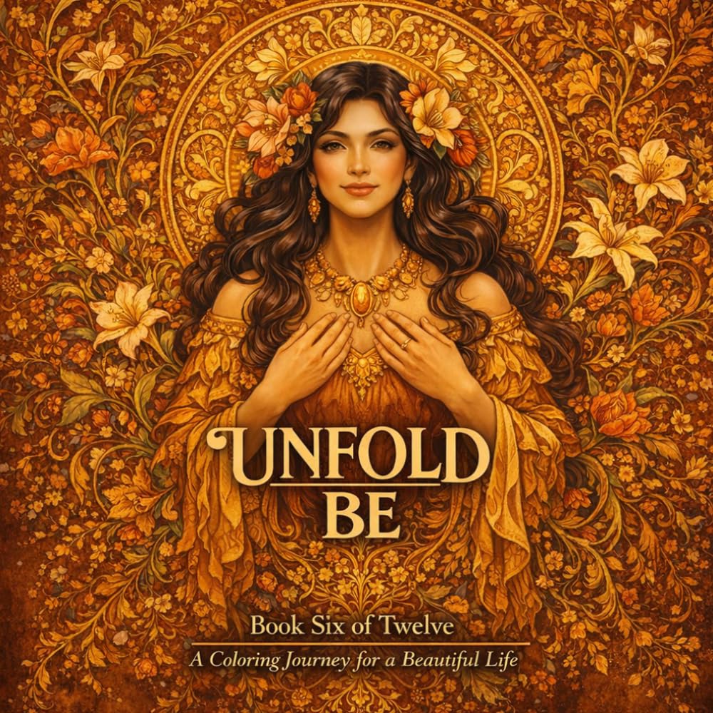 Unfold: Be: An Art Nouveau Coloring Book for Adults with Identity Exercises and the Science of Being Yourself — 40 Illustrations and 10 Activity Pages