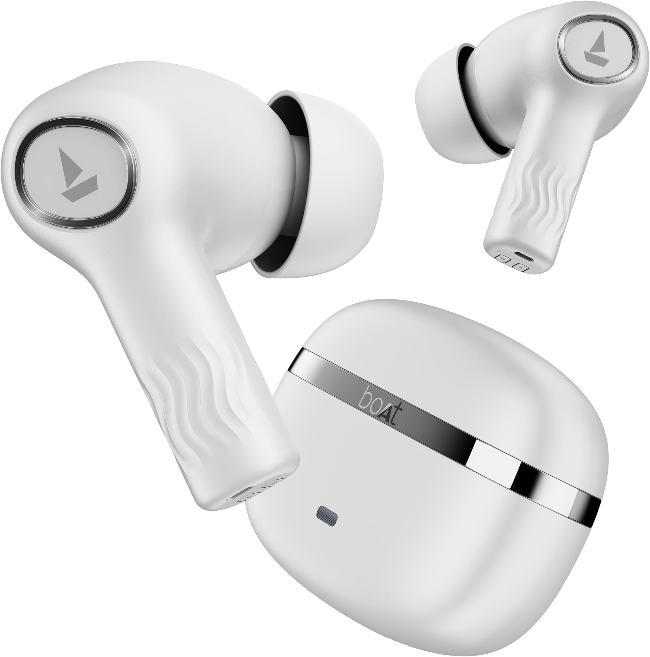 boAt Nirvana Ion, 120HRS Battery, Crystal Bionic Sound w/Dual EQ Modes, 4Mics ENx, App Support, Low Latency, IPX4, v.5.2 Bluetooth TWS in Ear Earbuds Wireless Earphones with mic (Ivory White)