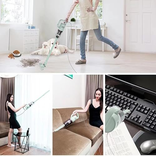 Miniatura 6 de KEROMEE Aspiradora de palo, aspiradora de mano con cable, mini escoba eléctrica para pelo de mascotas, suelos de madera dura, limpieza de alfombras