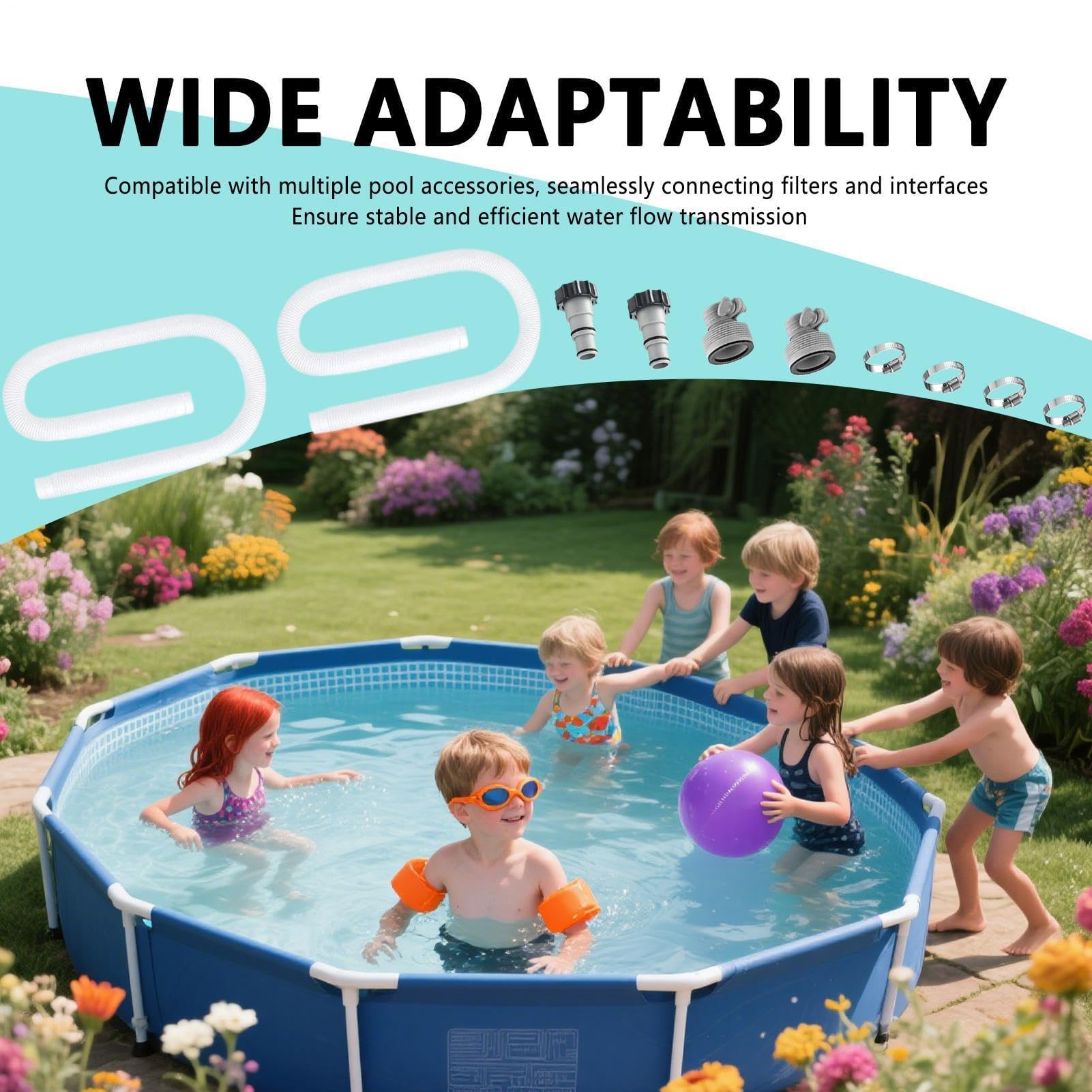 Tubo per pompa filtrante per piscina e pompa a sabbia, accessorio per fontana, giardino, spa, vasca e ambienti esterni