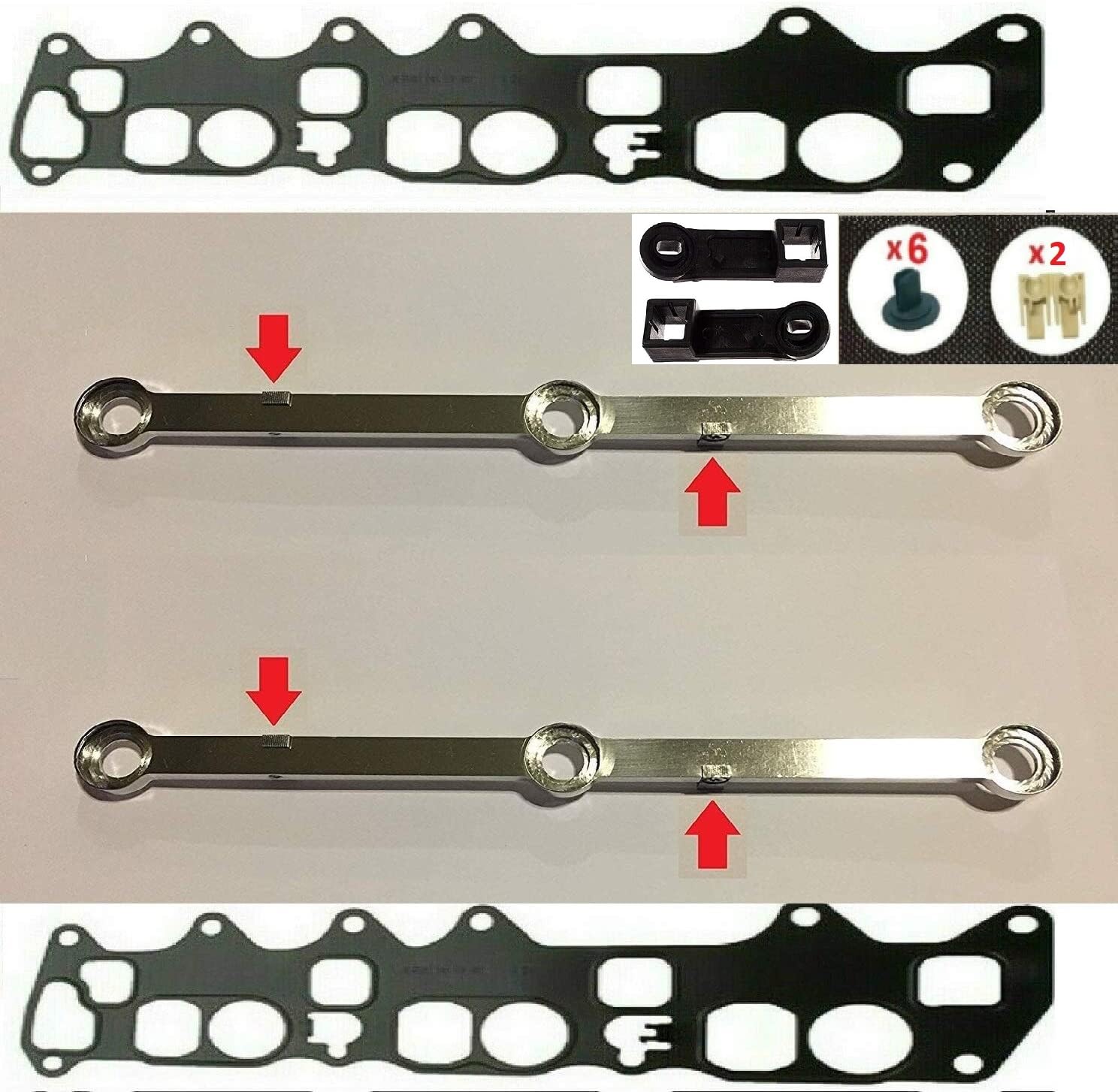 Generic OM642 air Intake Manifold Swirl Runner Connecting Rods Sensor pickup with Gaskets Diesel 3.0L V6 Repair Kit for Mercedes Sprinter E320 E350 GL320 GL350 ML320 ML350 R320 R350 BlueTec CDI
