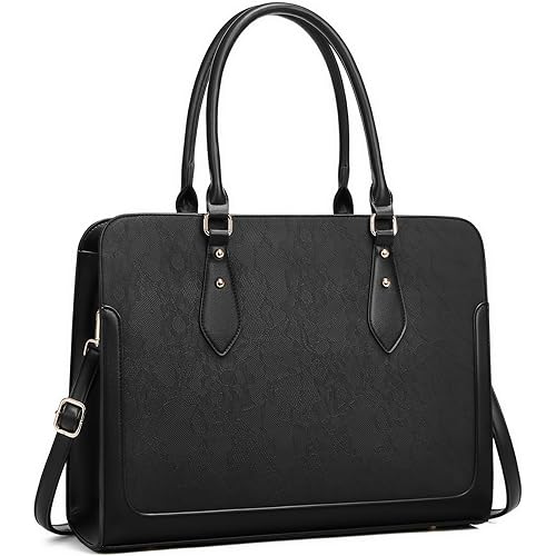 Laptop Bag for Women 15.6 Inch Work Tote Bag for Women,Leather Computer Bags Waterproof Tote Professional Briefcase,Large Capacity Business Office Bag for Work