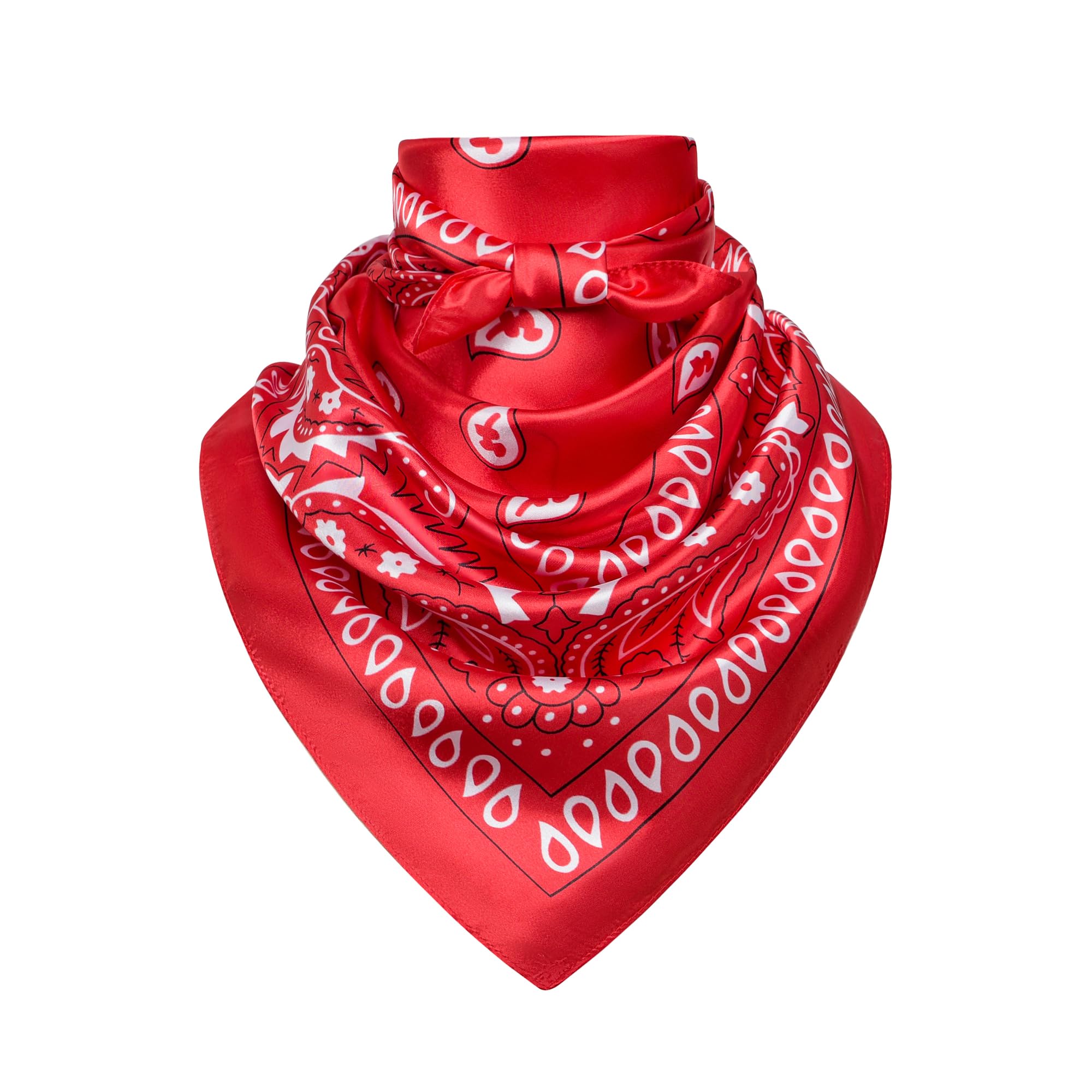 35" Men's Silk Cowboy Scarf - Oversized Western Bandana Neckwear, Large Square Scarf with Gift Packaging