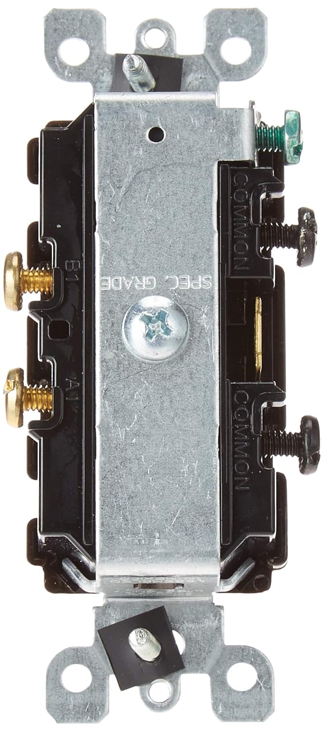 Leviton 15 Amp, 120/277 Volt, Decora Single-Pole, AC Combination Switch, Commercial Grade, Grounding, 5634, Brown