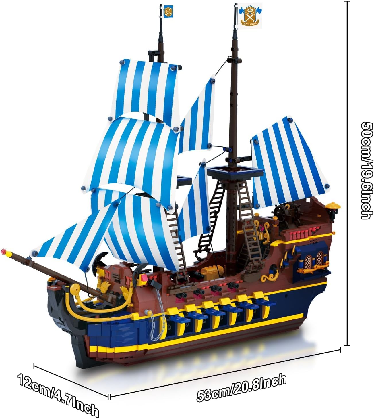YESHIN Set di mattoncini da costruzione per nave pirata, modello 2010 pezzi, modello MOC, nave pirata, set di mattoncini per 8, 9, 10+ ragazzi e ragazzi adulti