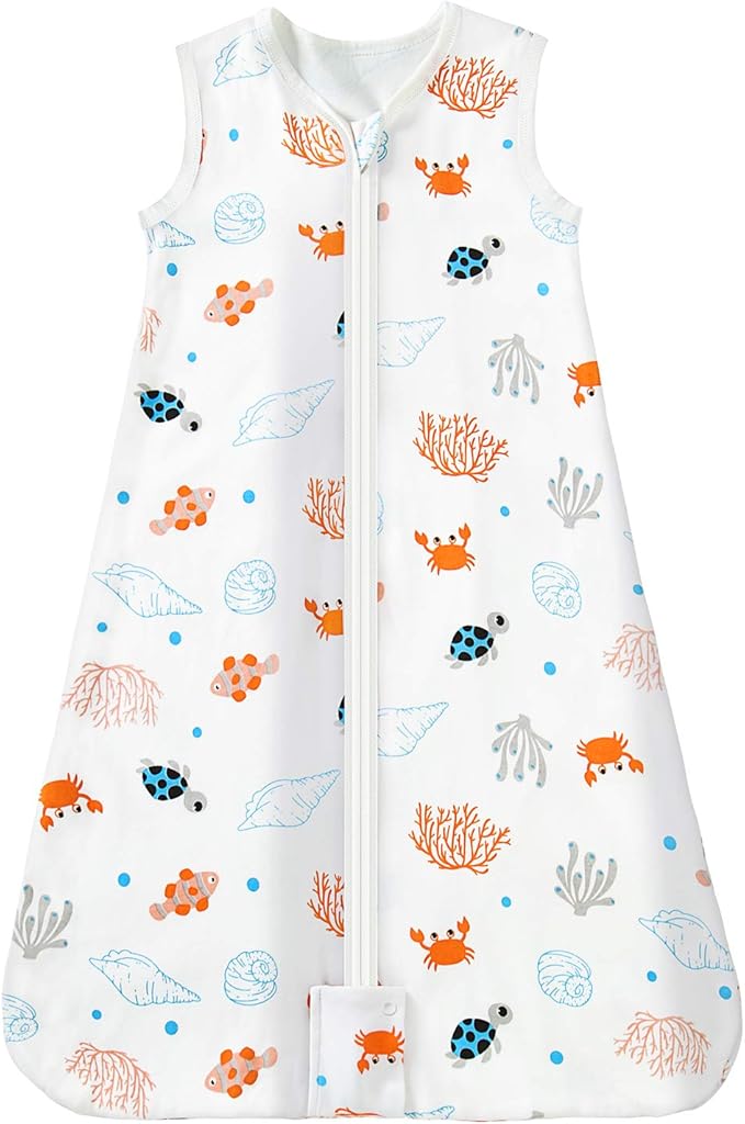 Mosebears Sleeping Bag Baby Summer Sleeping Bag 0.5 Tog Baby Sleeping Bag 100 Cotton Breathable