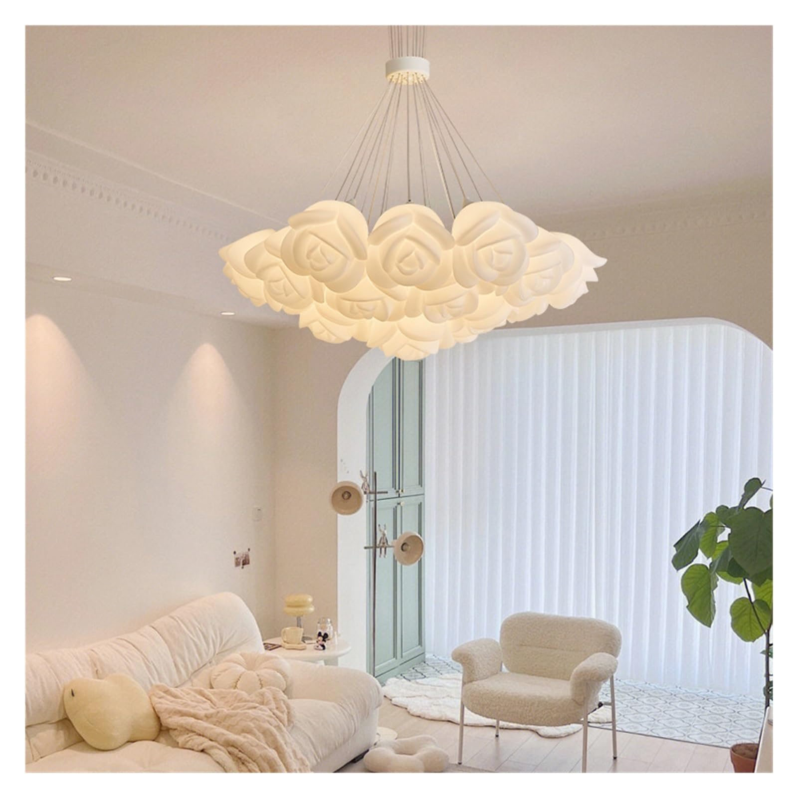 Suspension rose campagne pour salon et chambre d'enfant bucolique