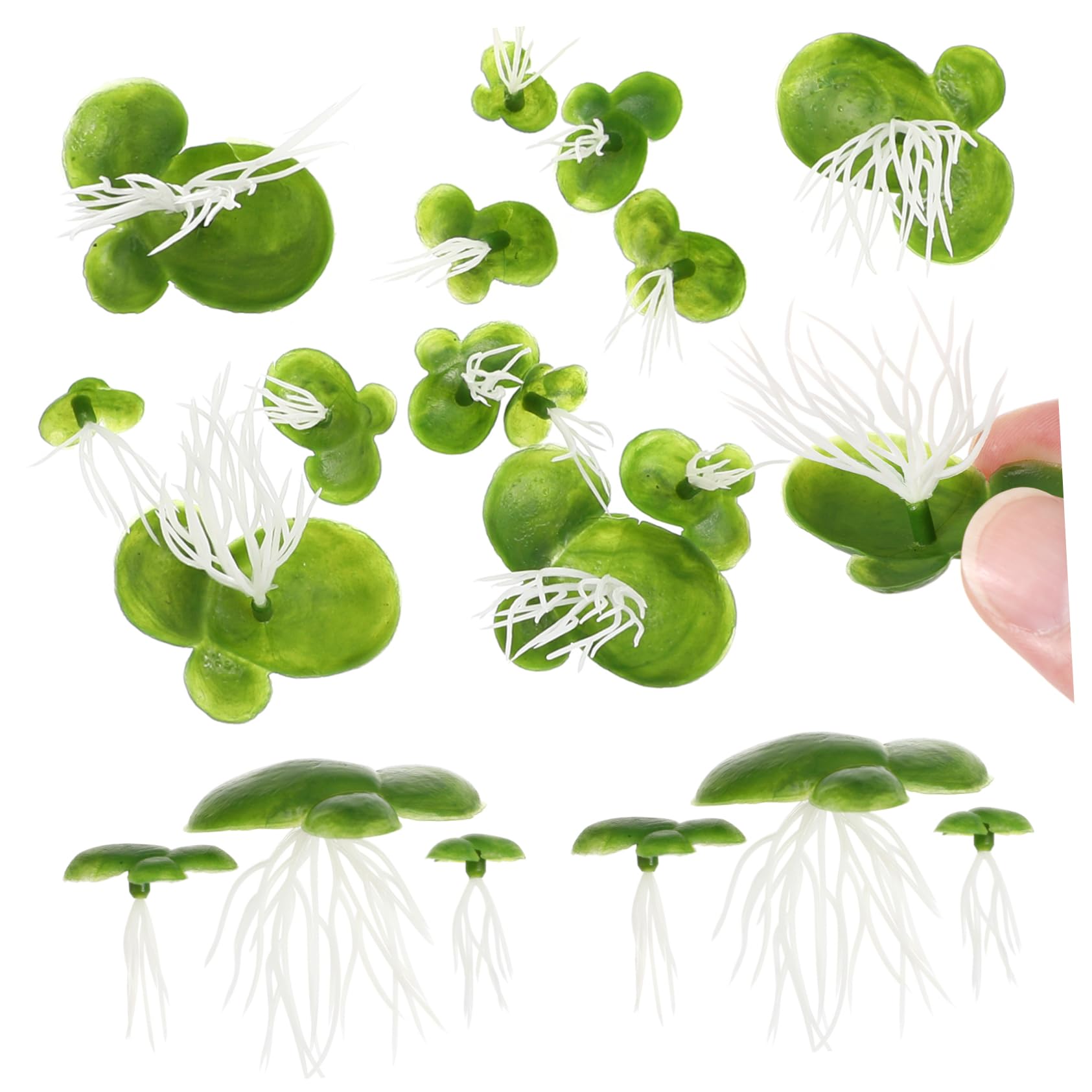 4paquetes Acuáticas Artificiales De Lenteja Flotante De Decoración Natural para y Peceras Hechas De Plástico y Resistente Al Agua