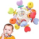 Baby Montessori Rattle & Teething Toys - Safe, Multi-Functional BPA-Free Silicone Sensory Learning Teether Baby Toys for Infant 0-12 Months Teething Relief & Fun Play Perfect Baby Gift for Boys Girls