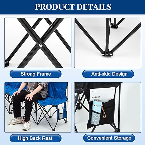 Miniatura 5 de Banco de fútbol plegable, portátil, para equipo deportivo, para campamento de fútbol, viajes, eventos, asientos al aire libre con bolsa de