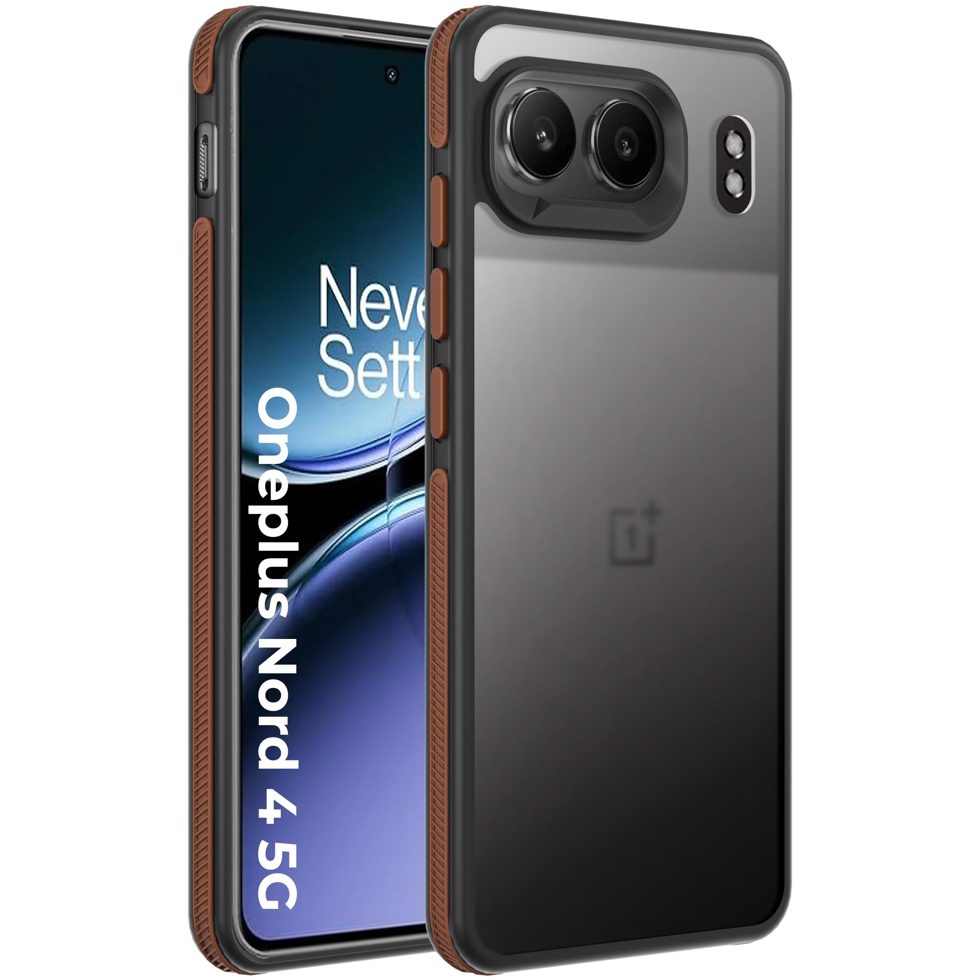 A rtistque Frosted Ultra Matte Back Cover Case for OnePlus Nord 4 5G | Smooth Sides with Grip | Shockproof TPU Protective Design | Raised Camera Edges | OnePlus Nord 4 BackCover - Brown