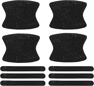 WZP 10PCS Bling Car Door Handle Protector, Crystal Rhinestone Auto Doors Handles Sticker, Anti-Scratch Door Handle Protective Cover, Universal Bling Car Decor Accessories for Women and Girls (Black)