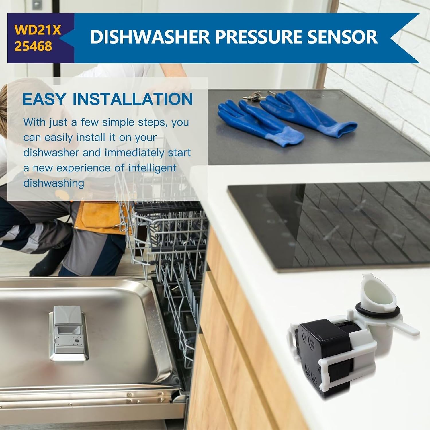 Dishwasher pressure sensor installation process