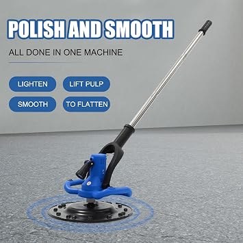 Concrete Trowel with Extension Rod, Concrete Mixer, Wall Smoothing Polishing Machine, 80-200RPM 1680W Electric Plaster Mortar Cement Putty Trowel, Blue